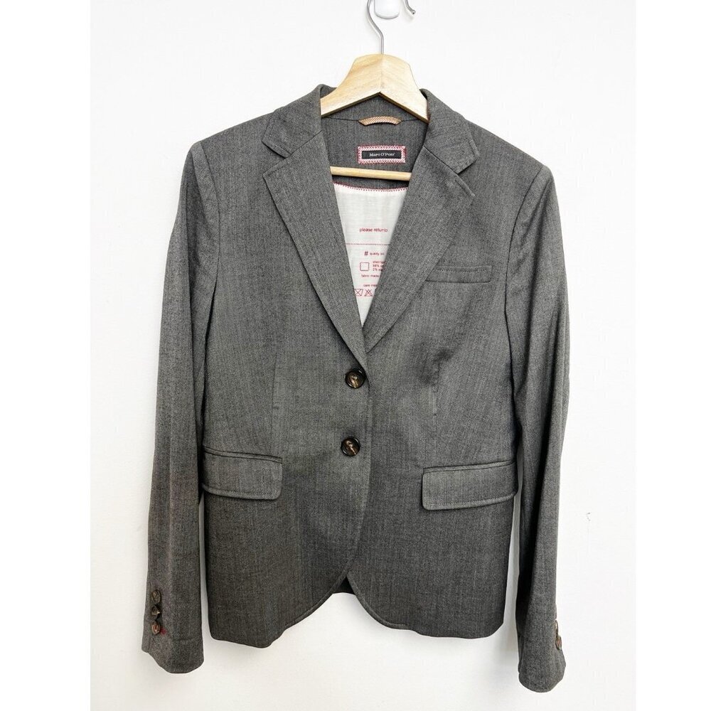 Marc O'Polo Women's Blazer Sz 40 US Sz L Wool Sport Coat Gray Italy Made